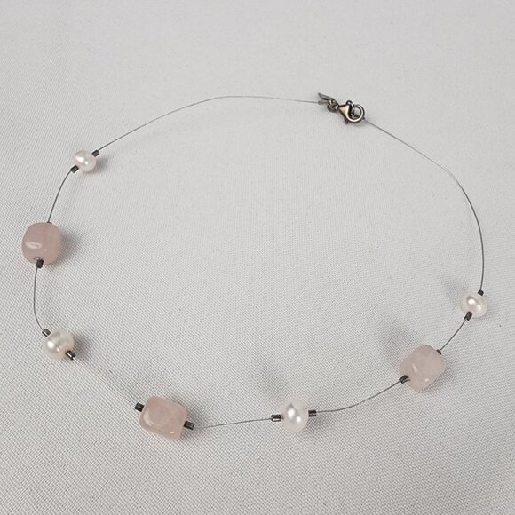 Silpada Rose Quartz & Pearl 925 Silver Necklace - Picture 2 of 7